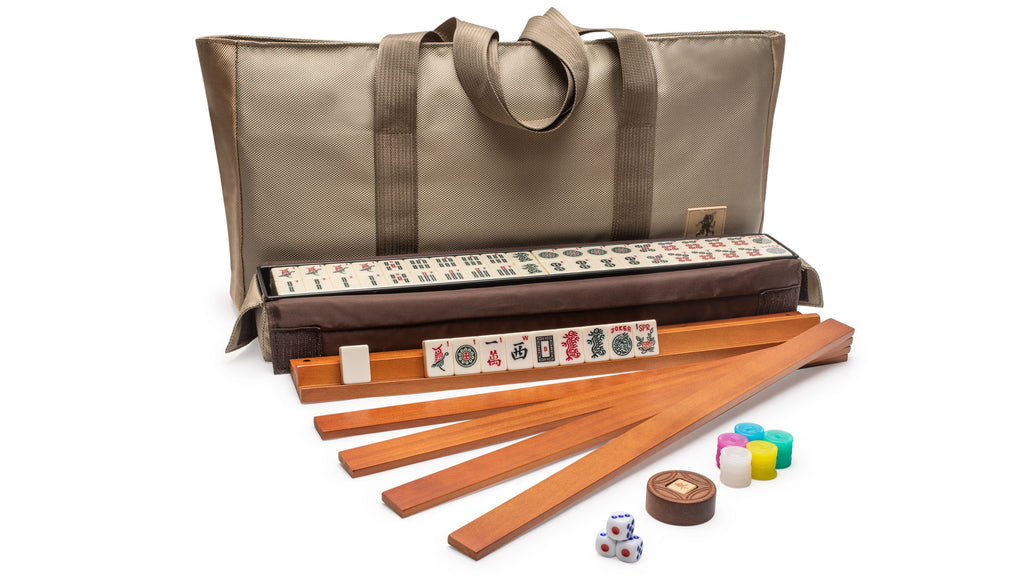 American Mahjong Set, "Mojave" (Ivory) with Brown Soft Case-Yellow Mountain Imports-Yellow Mountain Imports