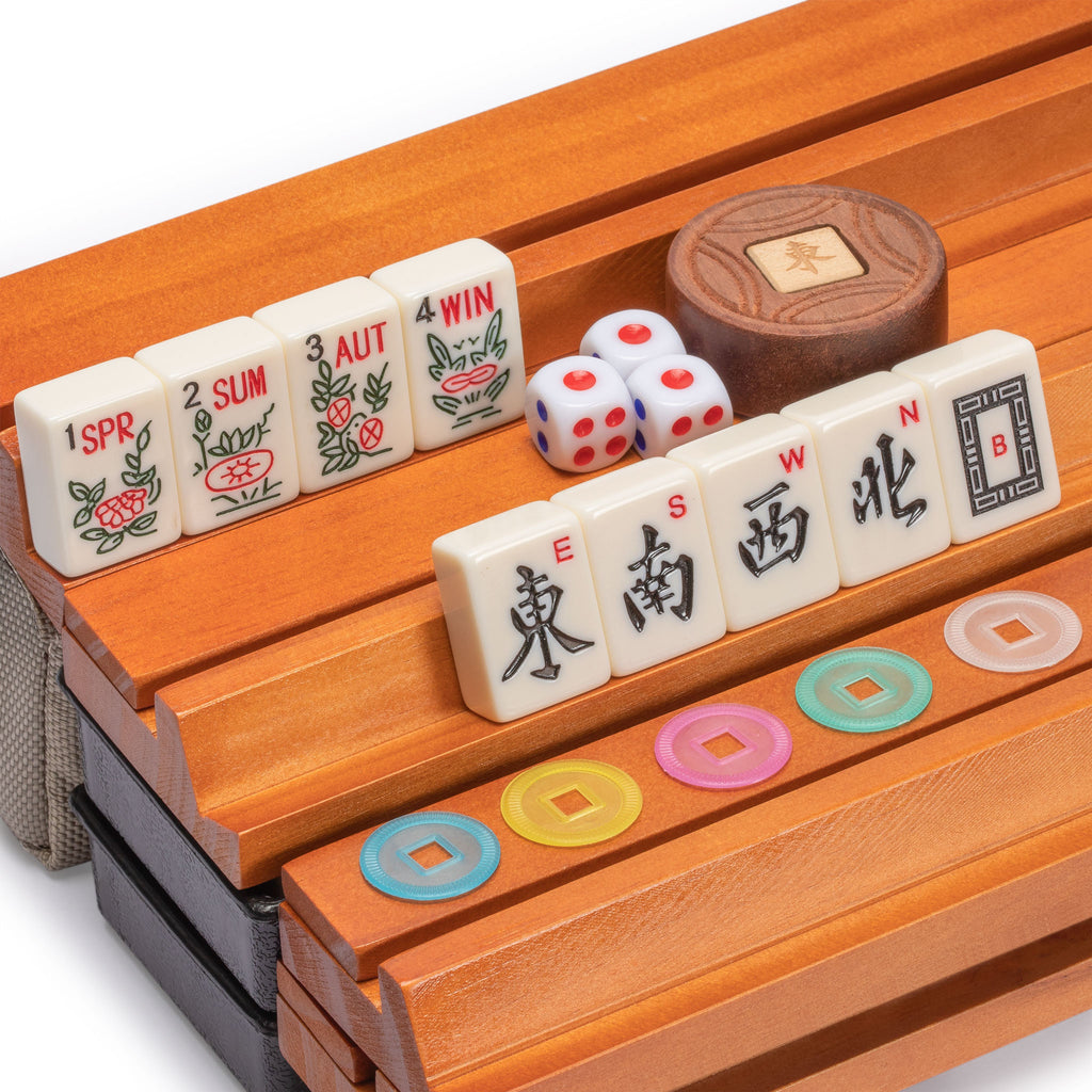 American Mahjong Set, "Mojave" (Ivory) with Brown Soft Case-Yellow Mountain Imports-Yellow Mountain Imports