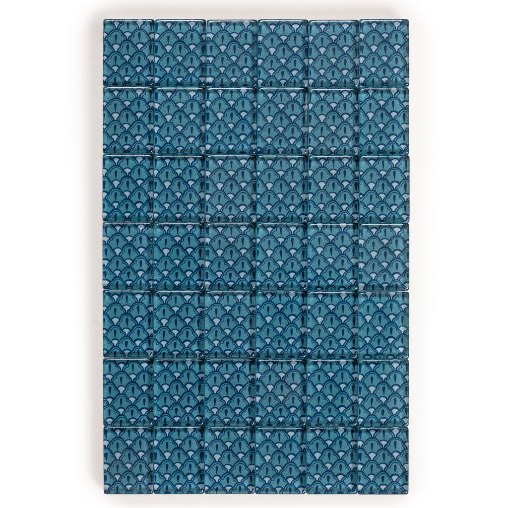 American Mahjong Set, "Oceana" with Heather Teal Soft Case - Racks with Pushers, Scoring Coins, Dice, and Wind Indicator-Yellow Mountain Imports-Yellow Mountain Imports