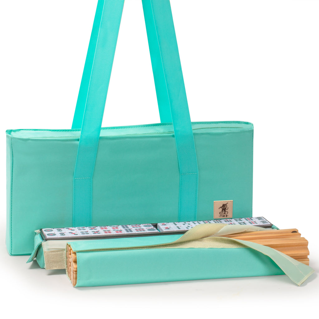 American Mahjong Set, "Pepper" with Pepper Green Soft Case, Racks, Pushers-Yellow Mountain Imports-Yellow Mountain Imports