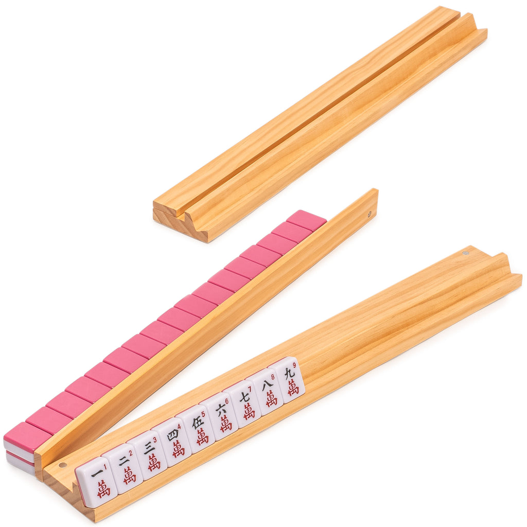 American Mahjong Set, “Rosehill” – 166 Rose-Pink Ridged-Backed Tiles, Racks with Pushers, Pink and Cream Soft Case-Yellow Mountain Imports-Yellow Mountain Imports