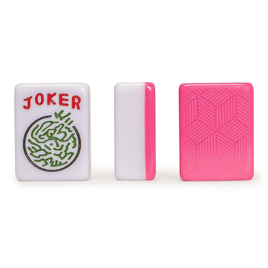 American Mahjong Set, “Rosehill” – 166 Rose-Pink Ridged-Backed Tiles, Racks with Pushers, Pink and Cream Soft Case-Yellow Mountain Imports-Yellow Mountain Imports