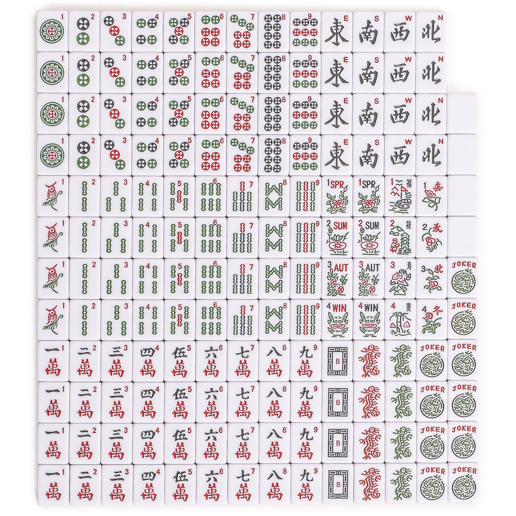 American Mahjong Set, “Rosehill” – 166 Rose-Pink Ridged-Backed Tiles, Racks with Pushers, Pink and Cream Soft Case-Yellow Mountain Imports-Yellow Mountain Imports