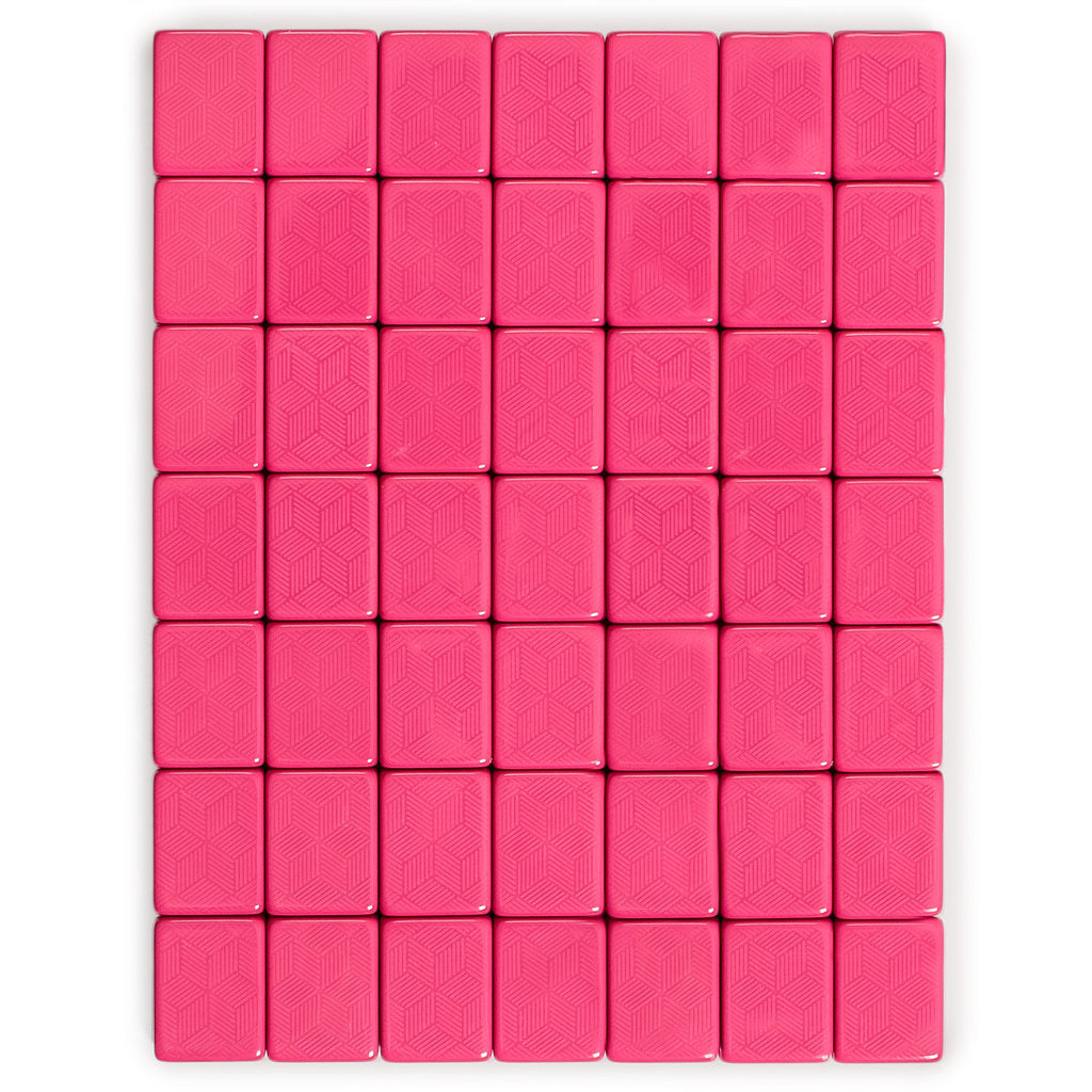 American Mahjong Set, “Rosehill” – 166 Rose-Pink Ridged-Backed Tiles, Racks with Pushers, Pink and Cream Soft Case-Yellow Mountain Imports-Yellow Mountain Imports