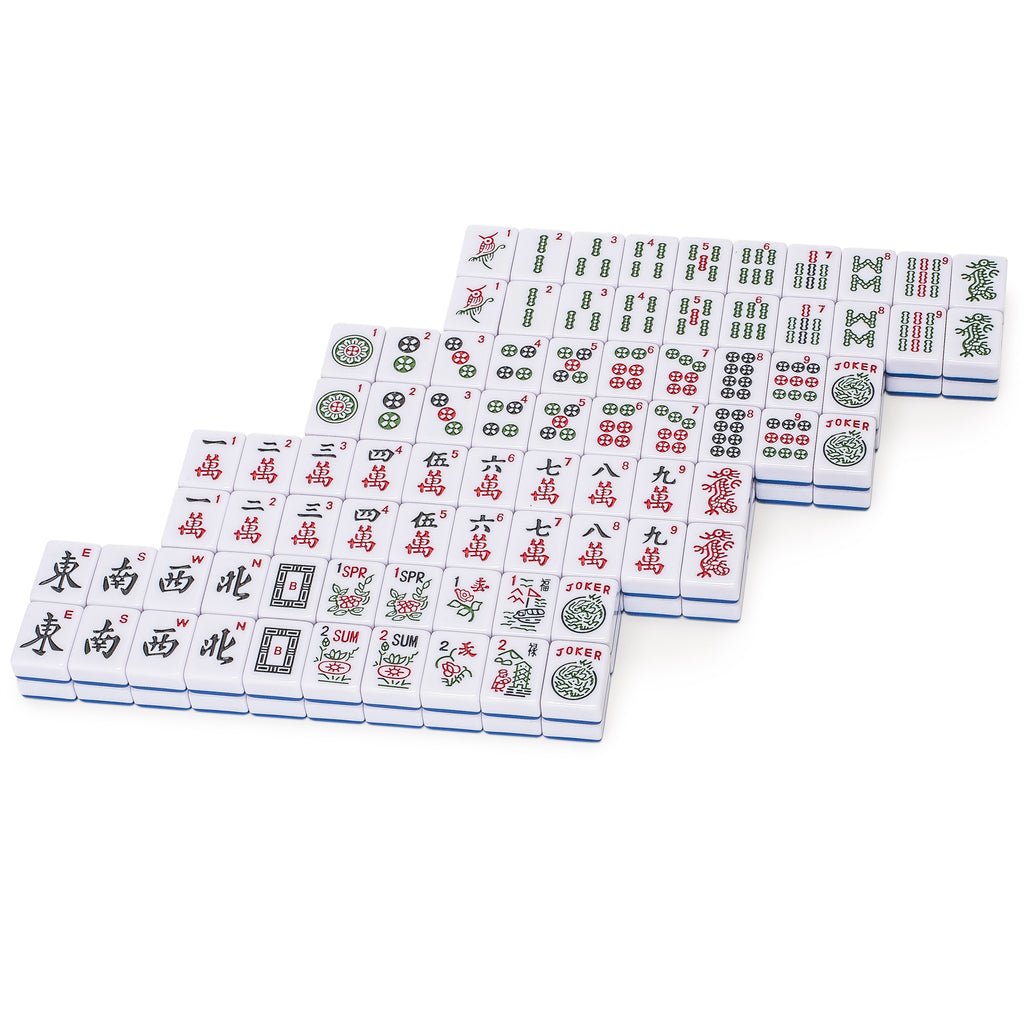 American Mahjong Tiles, “Harbor Tide” – 166 Melamine Pieces with Chinese Characters, Western Letters & Numerals, Tiles-Only Set-Yellow Mountain Imports-Yellow Mountain Imports