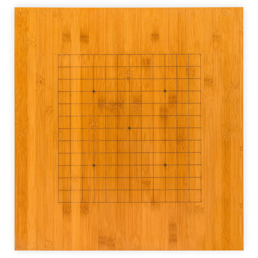 Bamboo 0.8-Inch Etched Reversible 19x19 / 13x13 Go Game Set Board with 9.2mm Double Convex Yunzi Stones and Jujube Bowls-Yellow Mountain Imports-Yellow Mountain Imports