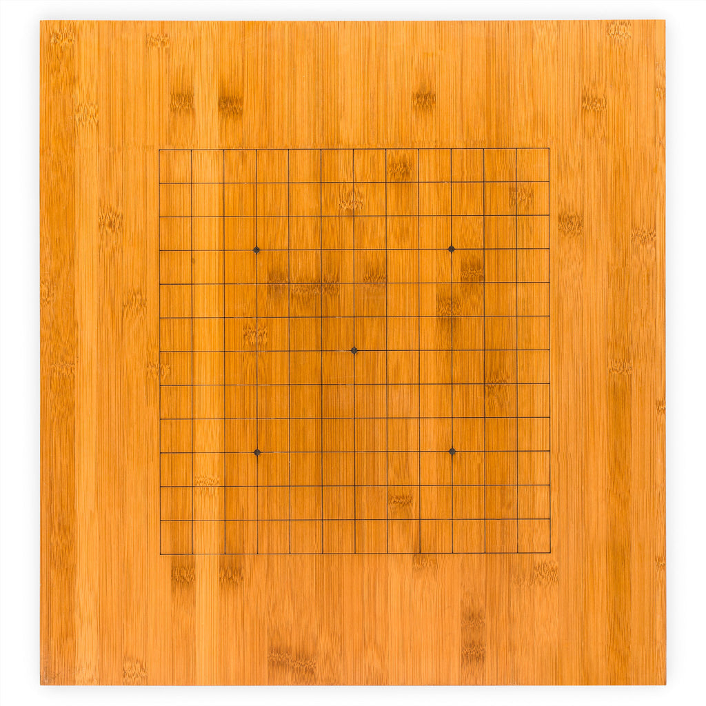 Bamboo 0.8-Inch Etched Reversible 19x19 / 13x13 Go Game Set Board with Single Convex Melamine Stones and Bamboo Bowls Set-Yellow Mountain Imports-Yellow Mountain Imports