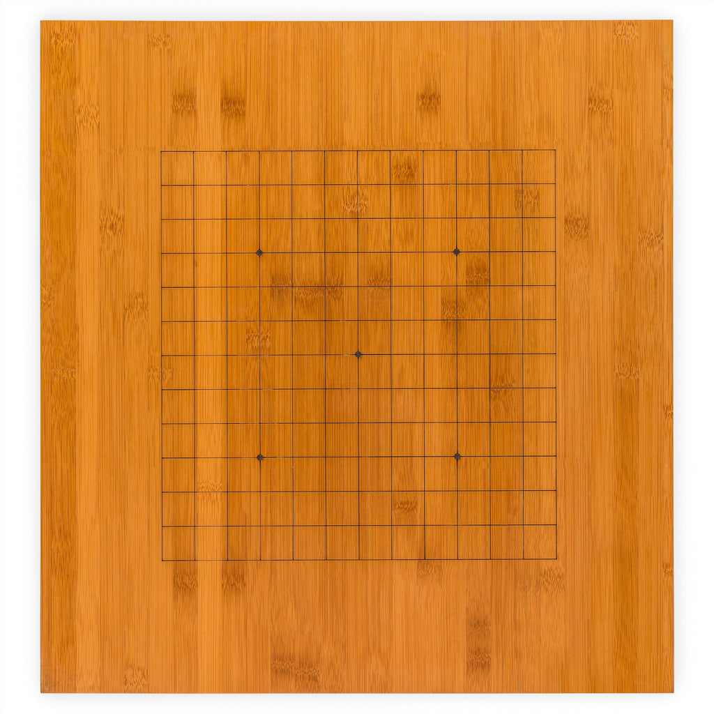 Bamboo 0.8-Inch Etched Reversible 19x19/13x13 Go Game Set Board with Double Convex Korean Hardened Glass Paduk Go Stones and Bamboo Bowls-Yellow Mountain Imports-Yellow Mountain Imports