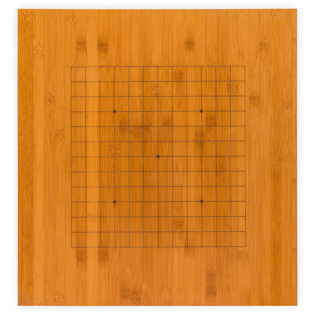 Bamboo 0.8-Inch Etched Reversible 19x19/13x13 Go Game Set Board with Double Convex Korean Hardened Glass Paduk Go Stones and Bamboo Bowls-Yellow Mountain Imports-Yellow Mountain Imports