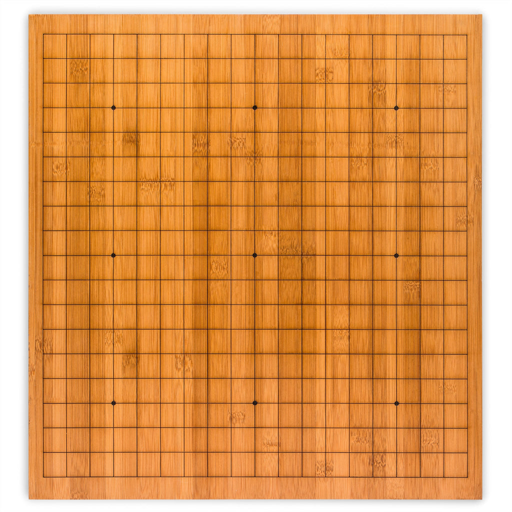 Bamboo 0.8-Inch Etched Reversible 19x19/13x13 Go Game Set Board with Single Convex Yunzi Stones and Bamboo Bowls-Yellow Mountain Imports-Yellow Mountain Imports