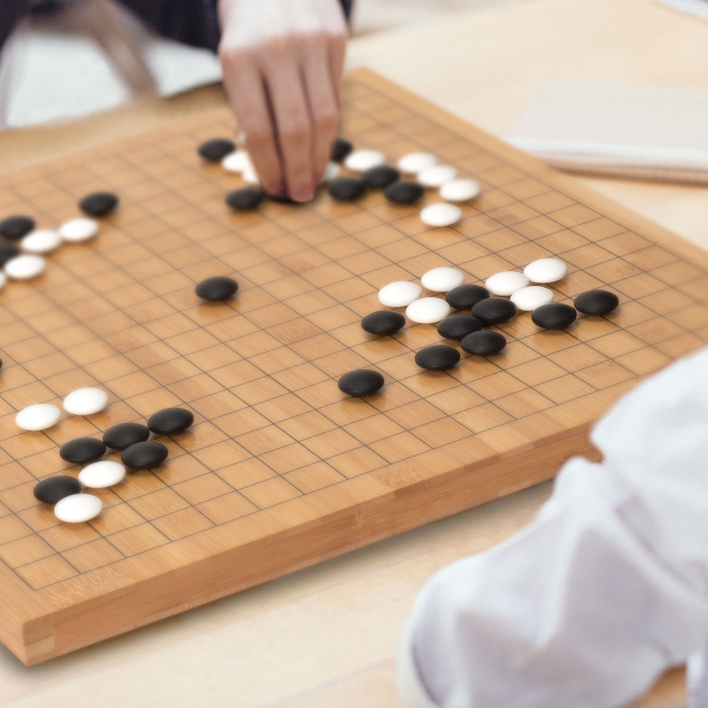 Bamboo 0.8-Inch Reversible 19x19 / 13x13 Go Game Set Board with Double ...