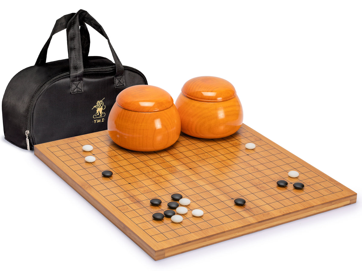 Bamboo 0.8-Inch Reversible 19x19 / 13x13 Go Game Set Board with Double ...
