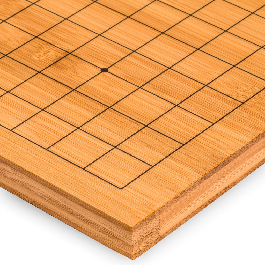 Bamboo 0.8" Reversible 19x19 / 13x13 Go Game Set Board with Single Convex Yunzi Stones and Bamboo Bowls-Yellow Mountain Imports-Yellow Mountain Imports