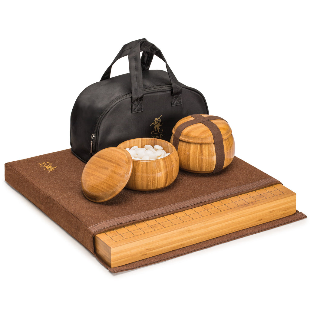 Bamboo 2" Go Game Set Board w/ Double Convex Melamine Stones and Bamboo Bowls-Yellow Mountain Imports-Yellow Mountain Imports