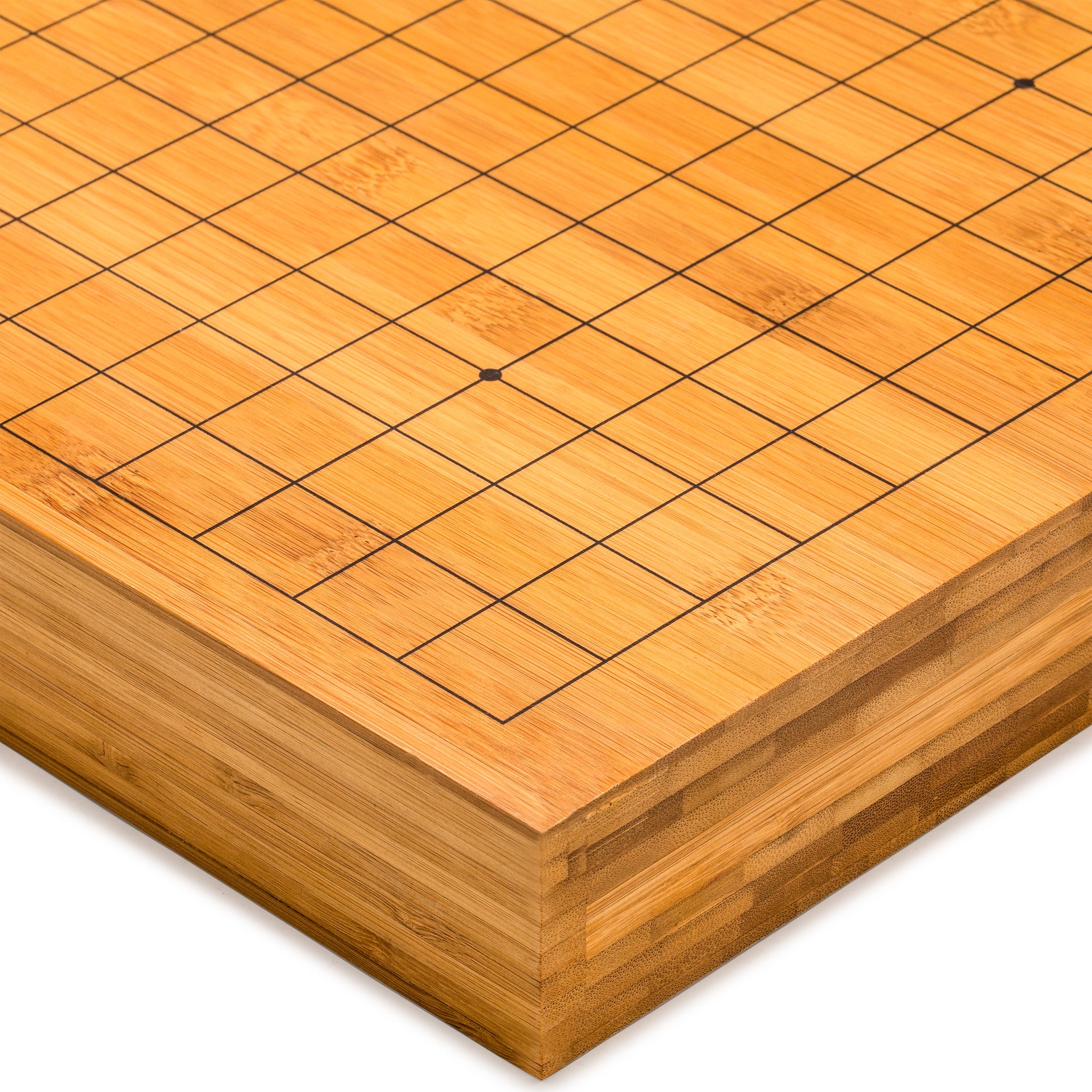 Bamboo 2-Inch Reversible 19x19 / 13x13 Go Game Set Board with 9.2mm Double Convex Yunzi Stones and Bamboo Bowls