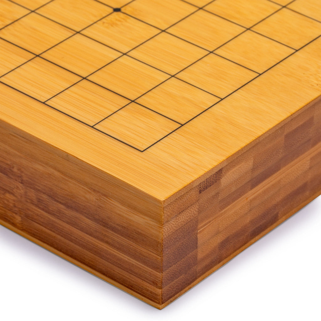 Bamboo 2-Inch (5cm) Reversible 19x19 / 13x13 Go Game Set Board with Double Convex Yunzi Stones and Jujube Bowls-Yellow Mountain Imports-Yellow Mountain Imports
