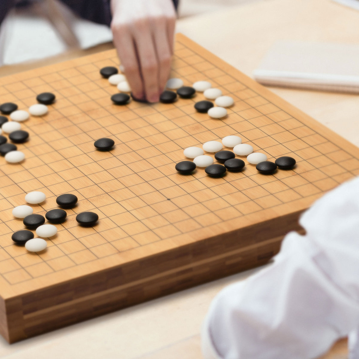 Bamboo 2-Inch Reversible 19x19 / 13x13 Go Game Set Board with 9.2mm Do ...