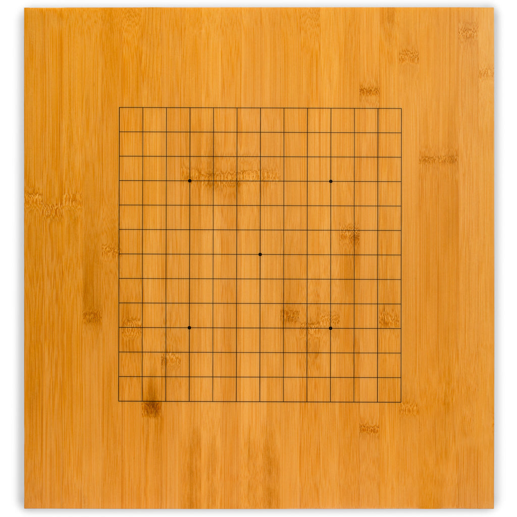 Bamboo 2-Inch Reversible 19x19 / 13x13 Go Game Set Board with Single Convex Melamine Stones and Bamboo Bowls Set-Yellow Mountain Imports-Yellow Mountain Imports