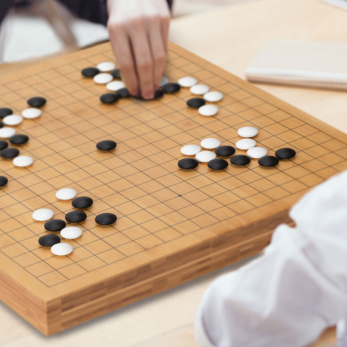 Bamboo 2-Inch Reversible 19x19/13x13 Go Game Set Board with Double Con ...