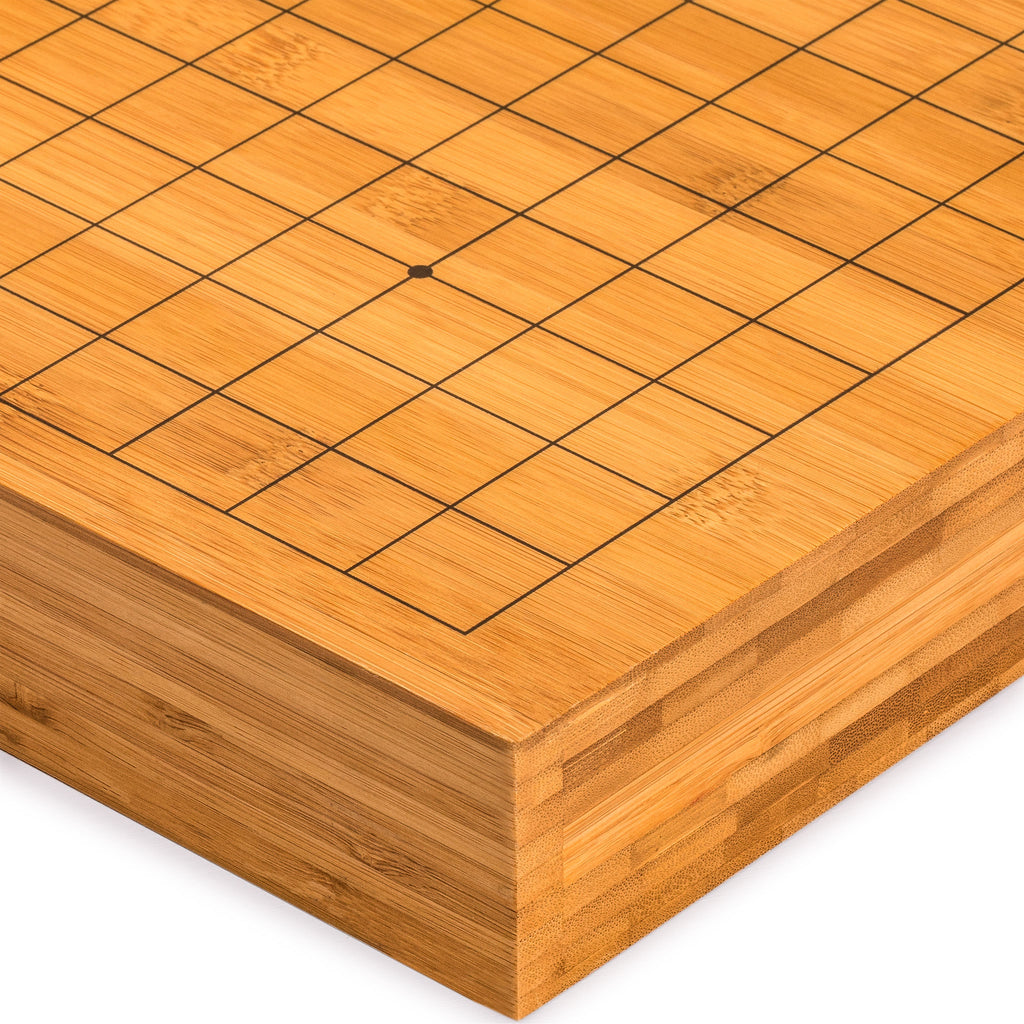 Bamboo 2-Inch Reversible 19x19/13x13 Go Game Set Board with Double Convex Yunzi Stones and Bamboo Bowls-Yellow Mountain Imports-Yellow Mountain Imports