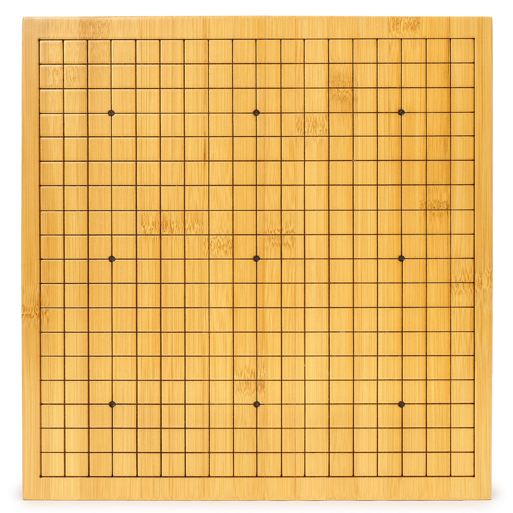 Bamboo Go Game Set – 12.6 x 12.2" Wooden Board with Pull-Out Storage Drawers & Double Convex Melamine Stones-Yellow Mountain Imports-Yellow Mountain Imports