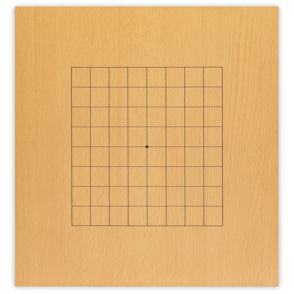 Beechwood Veneer 0.4" Etched Reversible Go Game Set Board, Double Convex Stones-Yellow Mountain Imports-Yellow Mountain Imports