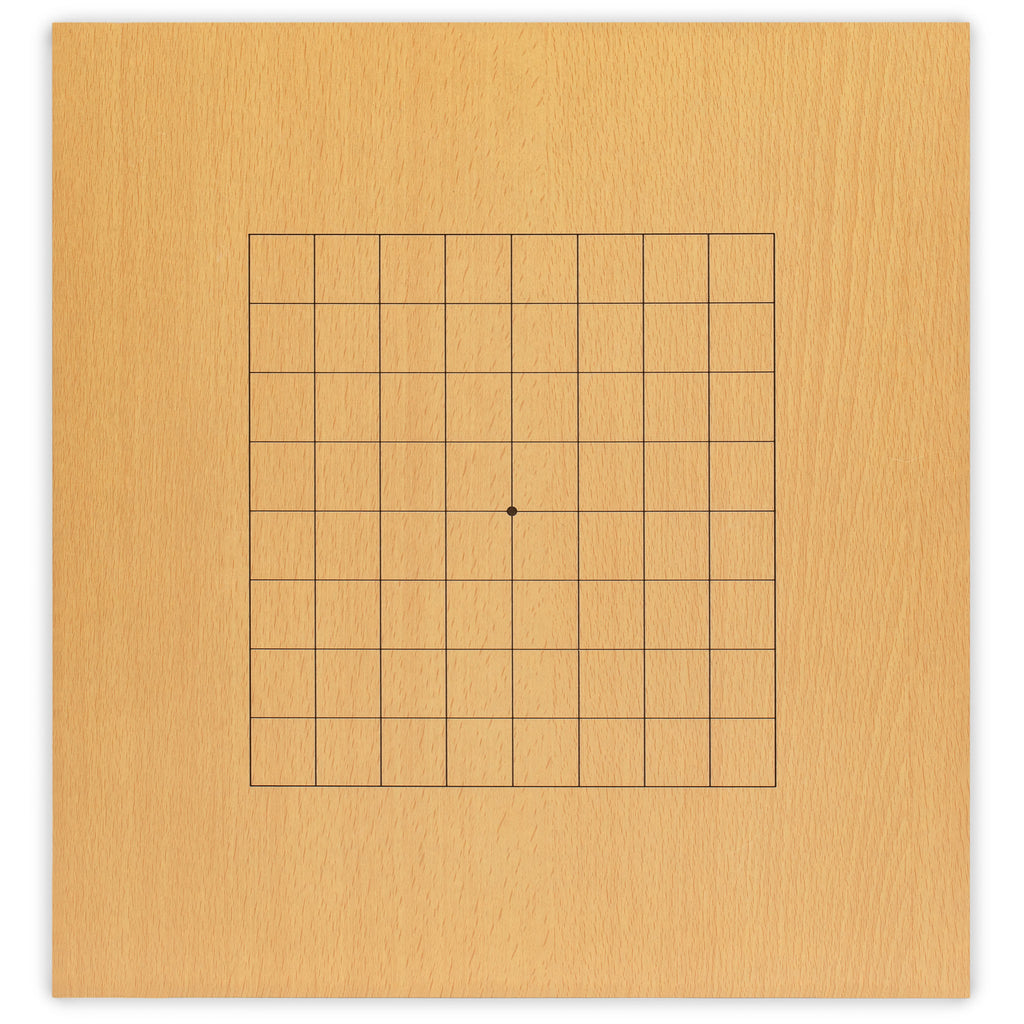 Beechwood Veneer 0.4-Inch Etched Beginner's Reversible 9x9/13x13 Go Game Set Board with Double Convex Melamine Stones-Yellow Mountain Imports-Yellow Mountain Imports