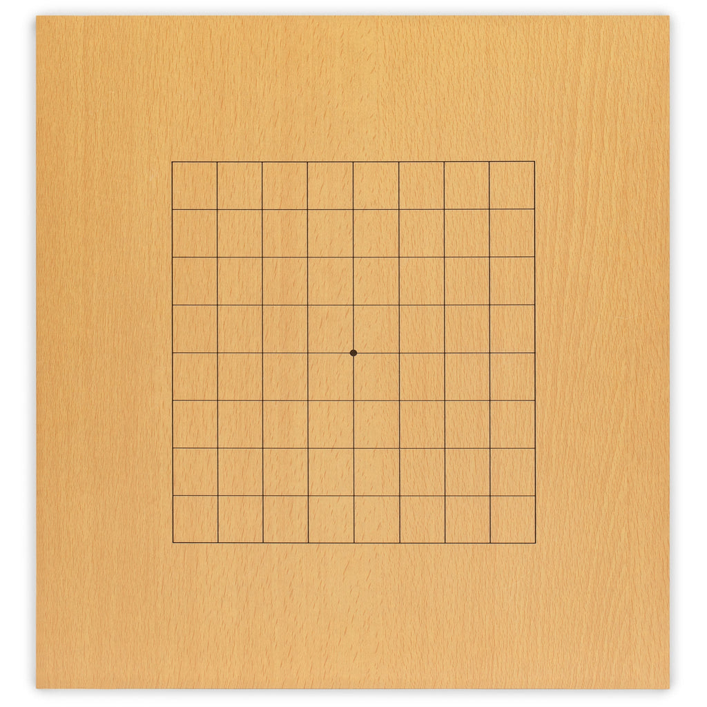 Beechwood Veneer 0.4-Inch Etched Beginner's Reversible 9x9/13x13 Go Game Set Board with Double Convex Melamine Stones-Yellow Mountain Imports-Yellow Mountain Imports