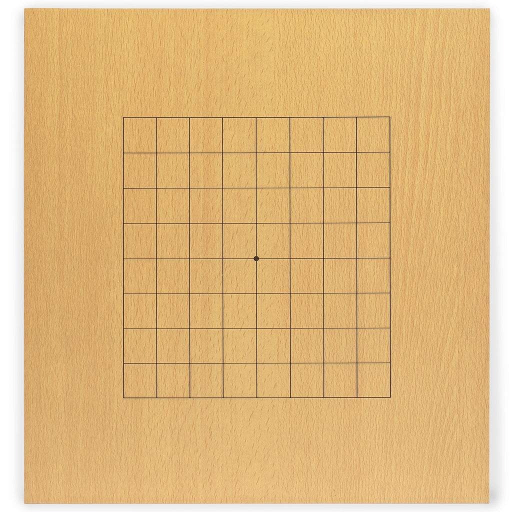 Beechwood Veneer 0.4-Inch Etched Beginner's Reversible 9x9/13x13 Go Game Set Board with Single Convex Melamine Stones-Yellow Mountain Imports-Yellow Mountain Imports