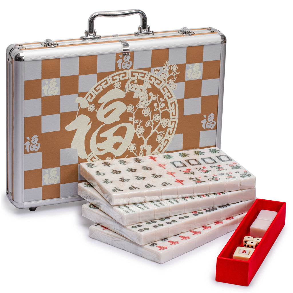 Champion-Size Chinese Mahjong Game Set - with 146 Large Tiles, and Aluminum Case-Yellow Mountain Imports-Yellow Mountain Imports