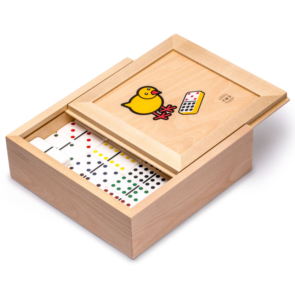 Chicken Foot Complete Game Set with Double 9 Dominoes, Wooden Case, Hub, and Scorepad-Yellow Mountain Imports-Yellow Mountain Imports