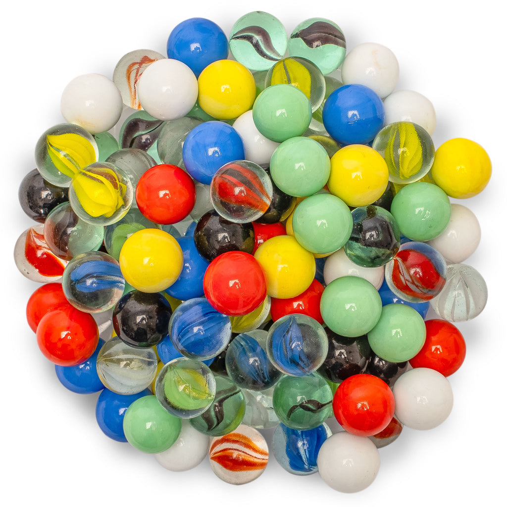 Chinese Checkers Marble Set Combo – 120 Glass Marbles (60 Solid-Colored + 60 Translucent Glass Petal Colors) – 16mm Replacement Game Pieces-Yellow Mountain Imports-Yellow Mountain Imports