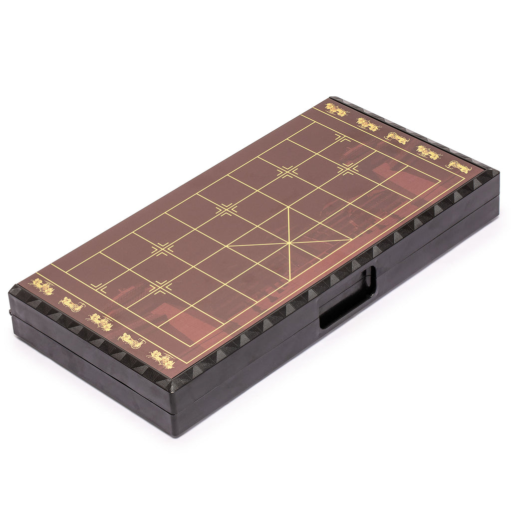 Chinese Chess (Xiangqi) Large Magnetic Travel Board Game Set (14.6") with Black Playing Pieces-Yellow Mountain Imports-Yellow Mountain Imports