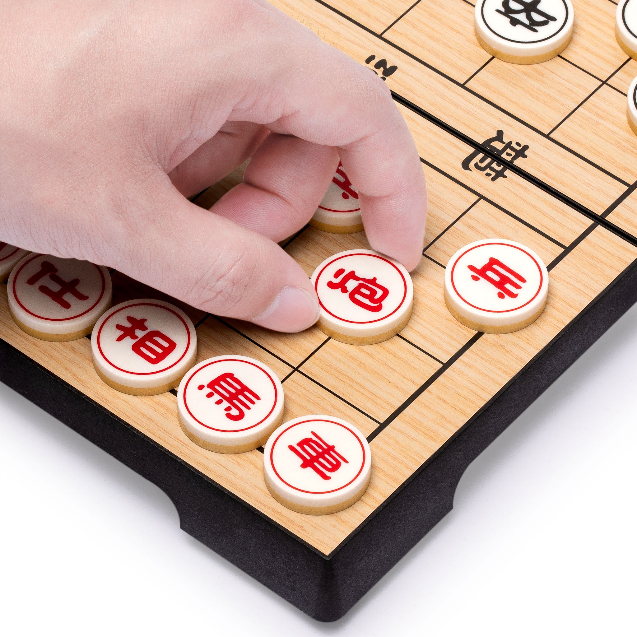 Luoyer 14 Inch Foldable Wooden Chinese Chess (Xiangqi) Set - Travel Friendly Strategy Game With 32 Pieces For Kids & Adults