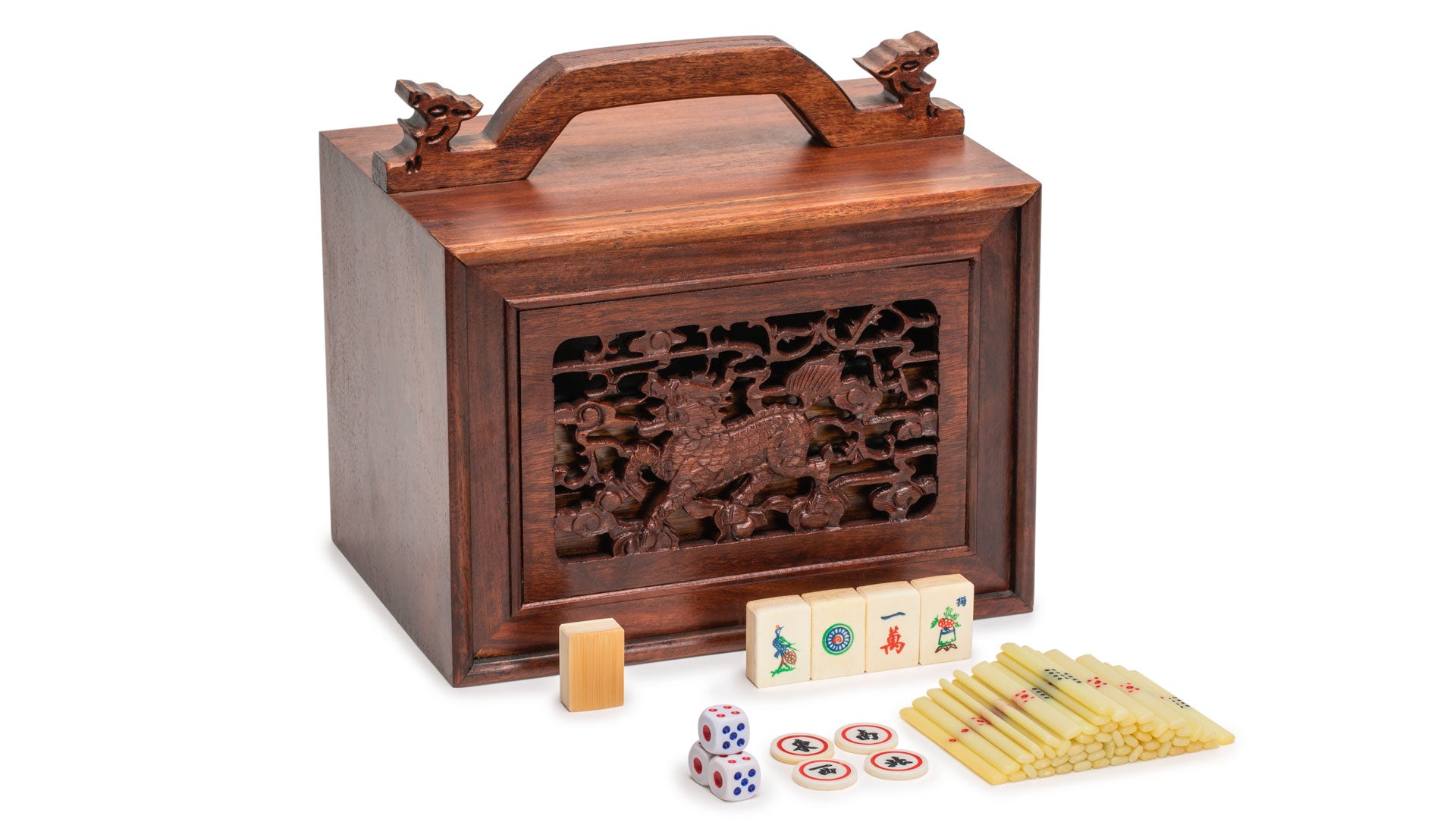 チン ヒン Chinese Mahjong Bone and Bamboo Tiles - Vintage 