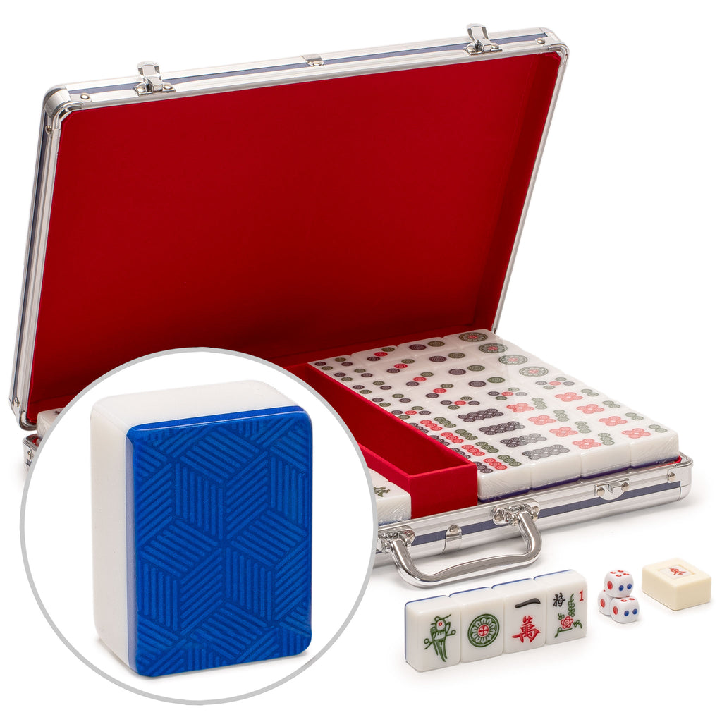 Chinese Mahjong Set, “Azure Fortune” with 146 Large Tiles