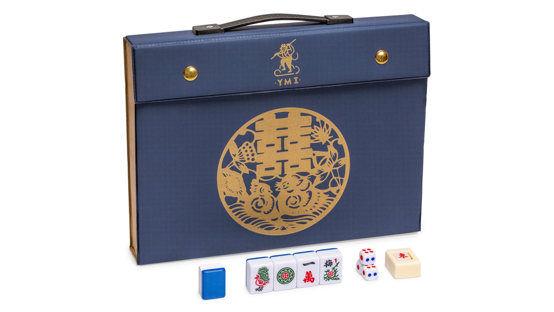 Chinese Mahjong Set, “Bleau Royal” with 146 Medium Tiles, Blue