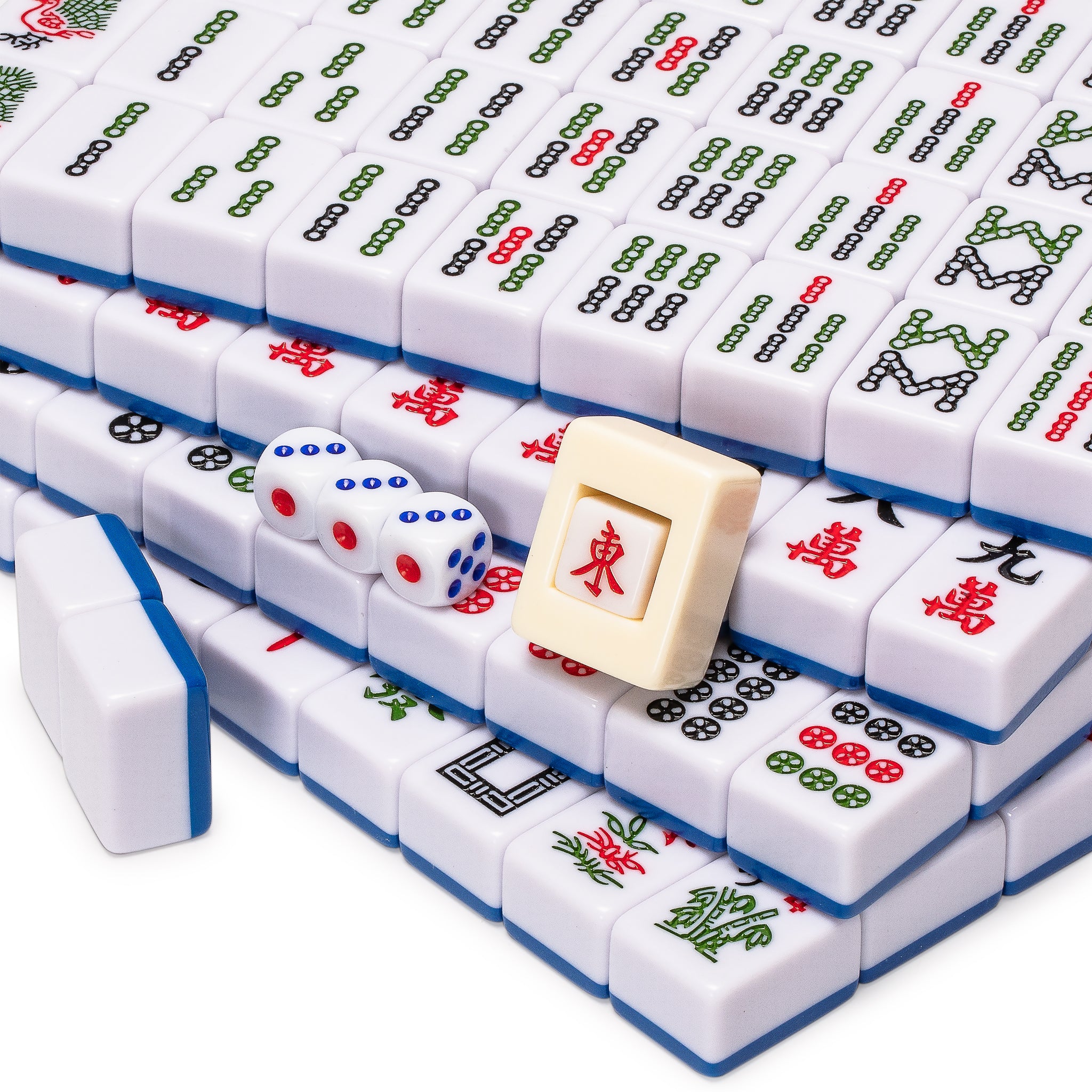 Chinese Mahjong Set, “Bleau Royal” with 146 Medium Tiles, Blue