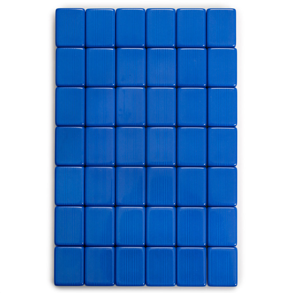 Chinese Mahjong Set, "Royal Azure" with 146 Medium Tiles, Blue Vinyl Case, Wind Indicator and Dice - for Chinese Style Gameplay Only-Yellow Mountain Imports-Yellow Mountain Imports
