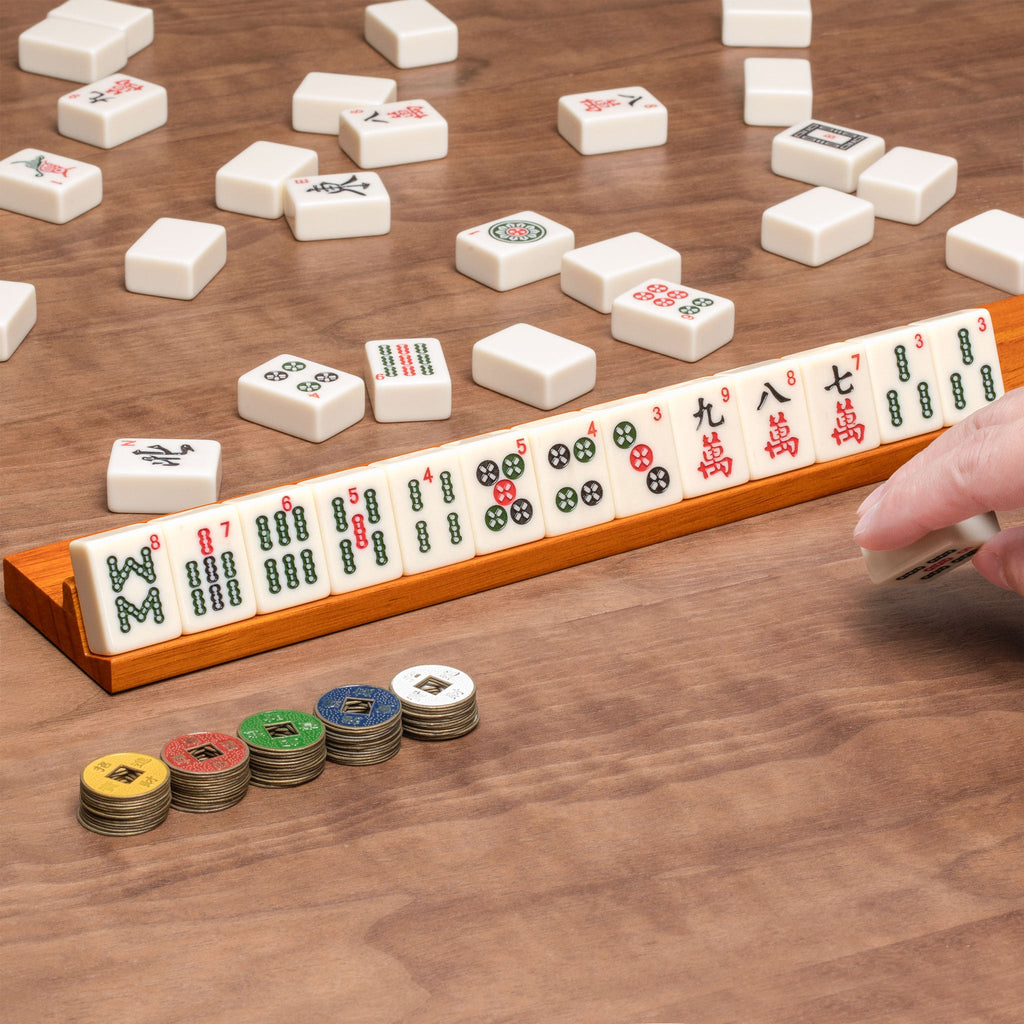 Classic Wooden Mahjong Game Racks, 18" - Set of 4-Yellow Mountain Imports-Yellow Mountain Imports