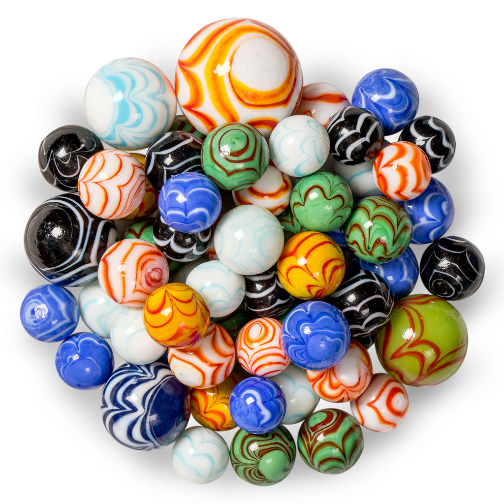 Collector's Series Assorted Marbles Set in Tin Box, "Lava Rocks"-Yellow Mountain Imports-Yellow Mountain Imports