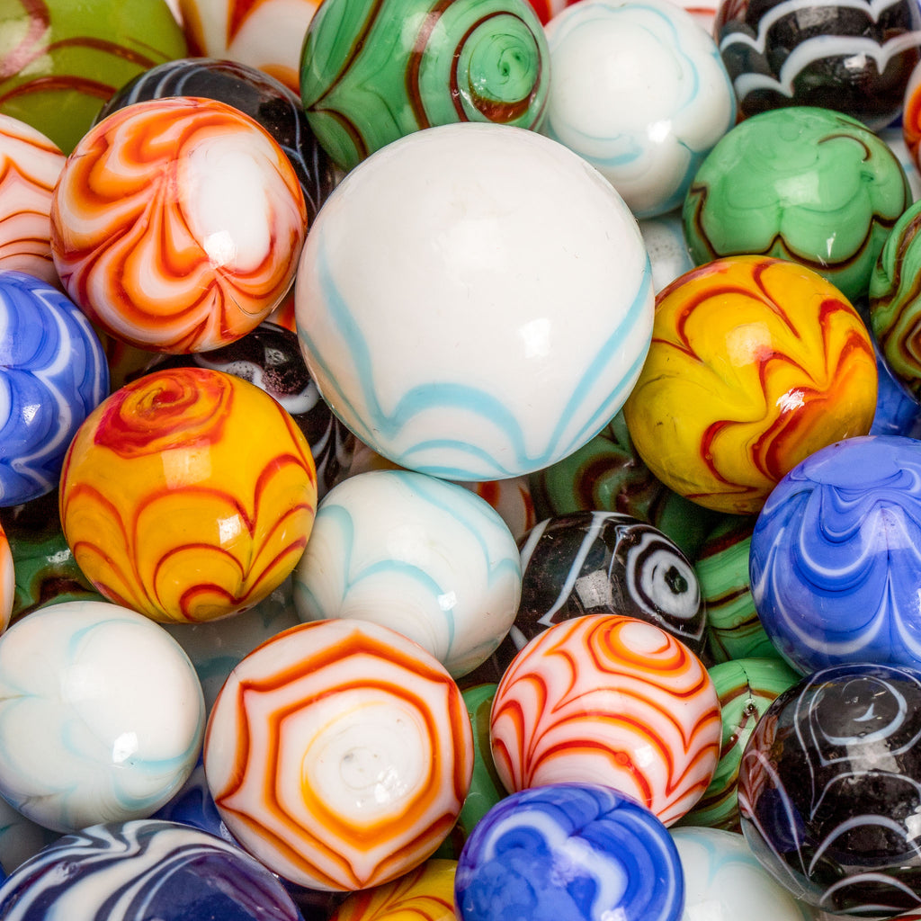 Collector's Series Assorted Marbles Set in Tin Box, "Lava Rocks"-Yellow Mountain Imports-Yellow Mountain Imports
