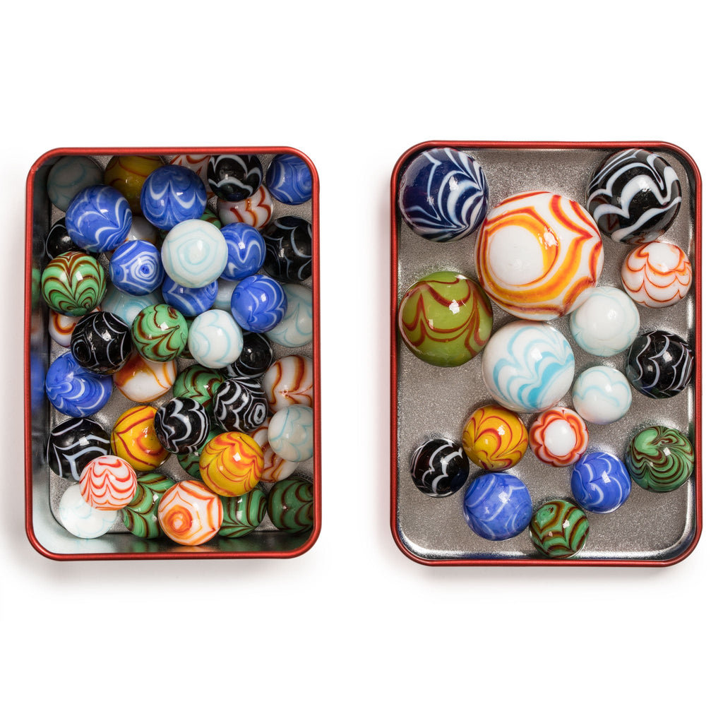 Collector's Series Assorted Marbles Set in Tin Box, "Lava Rocks"-Yellow Mountain Imports-Yellow Mountain Imports