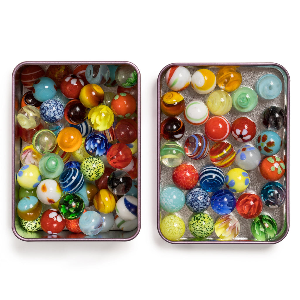 Collector's Series Assorted Marbles Set in Tin Box, "Multi Galactic"-Yellow Mountain Imports-Yellow Mountain Imports