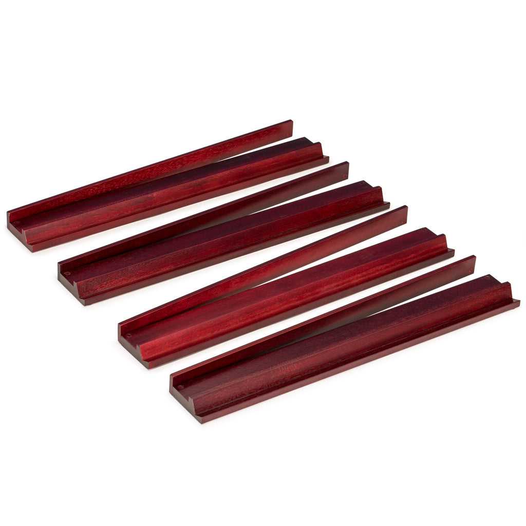 Dark Camphor Wooden Mahjong Game Racks with Pushers, 18