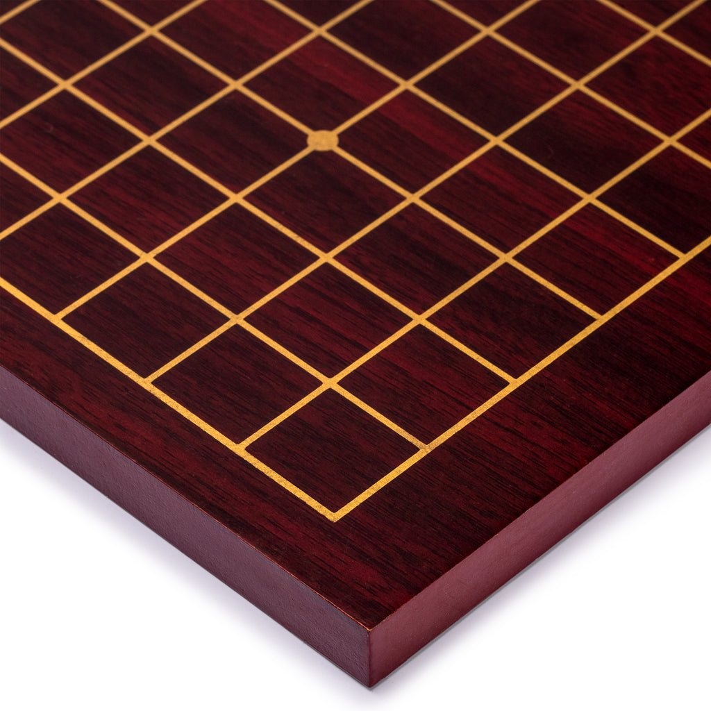 Dark Cherry Veneer 0.6-Inch Reversible Go Game Set Board with Double Convex Melamine Stones & Jujube Bowls-Yellow Mountain Imports-Yellow Mountain Imports