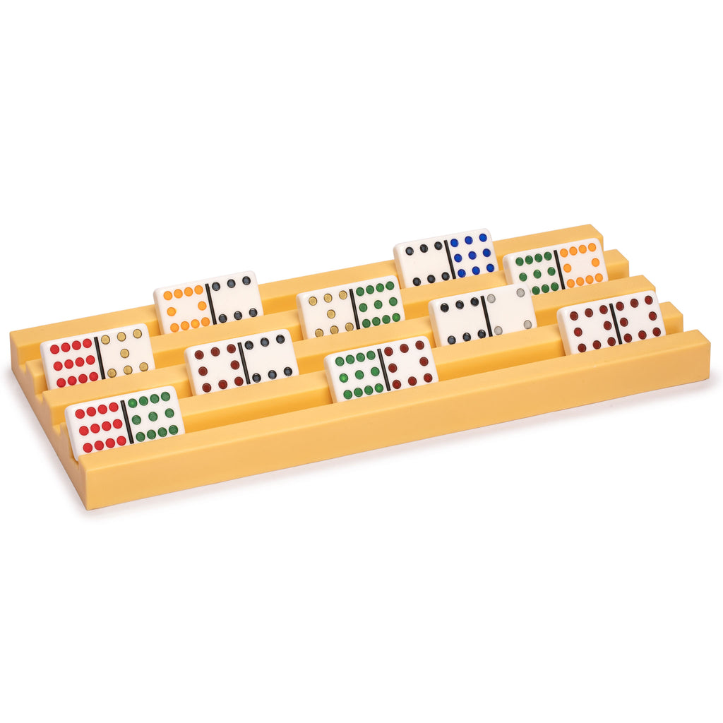 Domino Racks/Trays for Chicken Foot, Mexican Train, and Domino Games - Set of 4-Yellow Mountain Imports-Yellow Mountain Imports