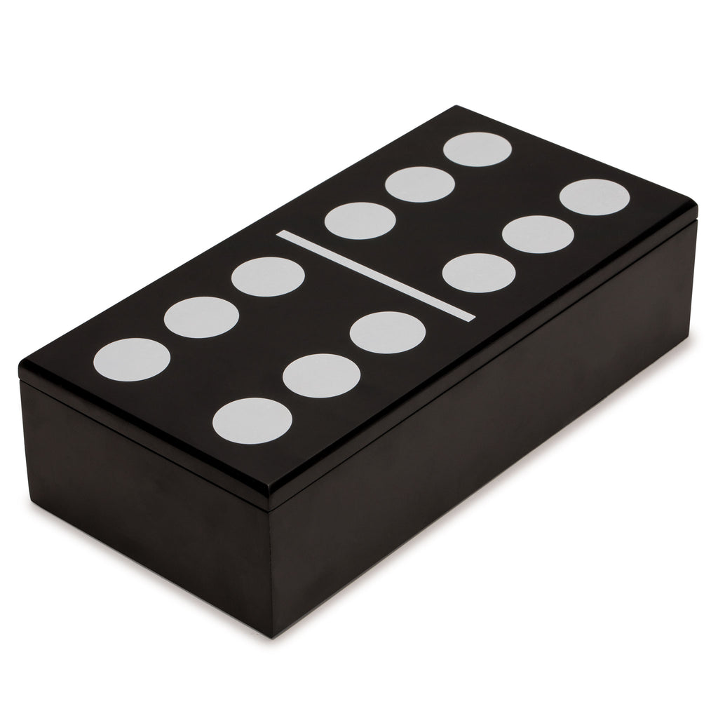 Double 12 Colored Pips/Dots Dominoes in Black Lacquer Case-Yellow Mountain Imports-Yellow Mountain Imports