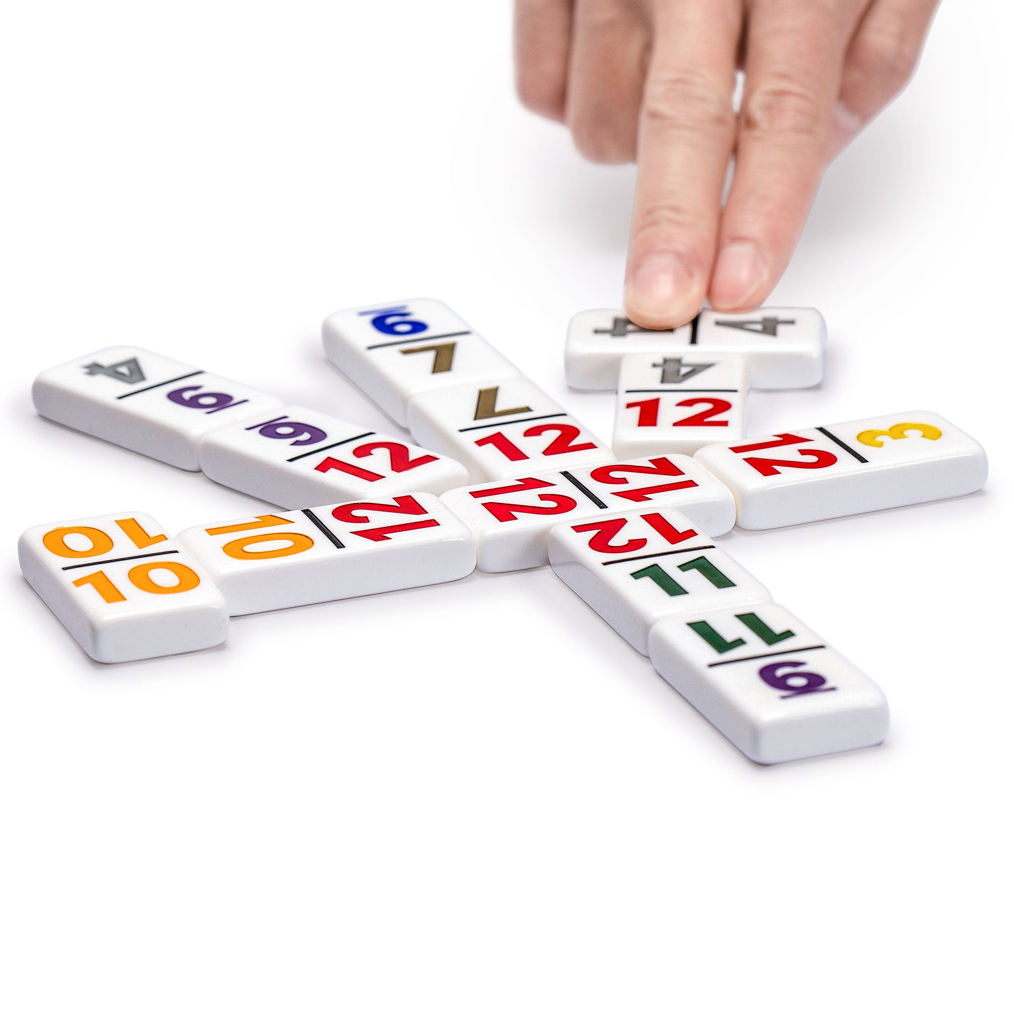 Double 12 Dominoes Game Set with Numerals in Black Lacquer Case