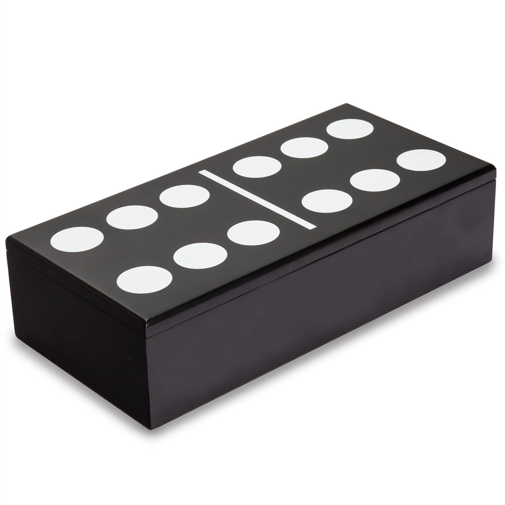 Double 12 Dominoes Game Set with Numerals in Black Lacquer Case-Yellow Mountain Imports-Yellow Mountain Imports